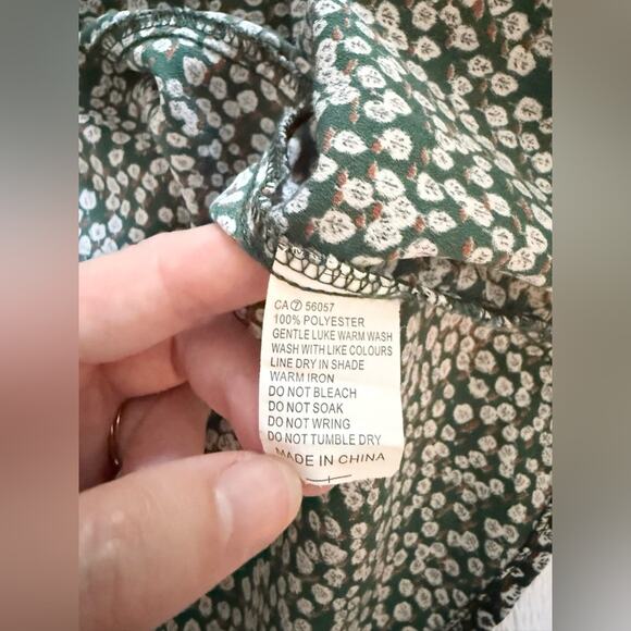 Princess Polly Green Floral Wrap Skirt Tie Midi Skirt Size 4 - Picture 8 of 8